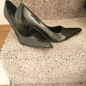 Black patent high heels